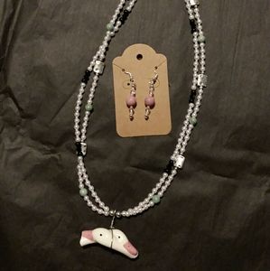 Silly Goose necklace & earrings set